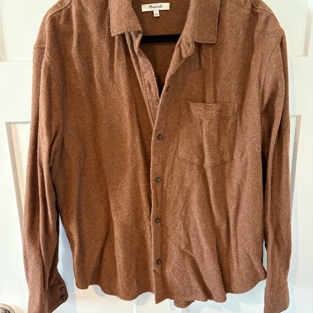 Madewell Brown Button-Up Shirt-Jacket